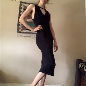 Midi ribbed dress with cutouts